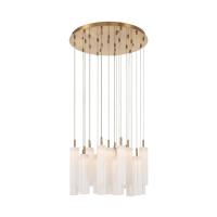 LED Pendant by Crystorama - Addis Collection, Aged Brass Finish - ADD-415-AG-WH