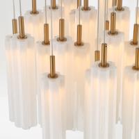 LED Pendant by Crystorama - Addis Collection, Aged Brass Finish - ADD-415-AG-WH