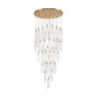 LED Pendant by Crystorama - Addis Collection, Aged Brass Finish - ADD-423-AG-CL