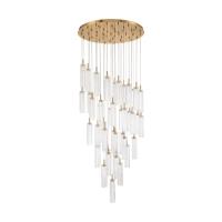 LED Pendant by Crystorama - Addis Collection, Aged Brass Finish - ADD-423-AG-CL