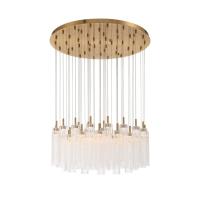 LED Pendant by Crystorama - Addis Collection, Aged Brass Finish - ADD-423-AG-CL