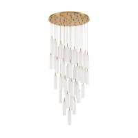 LED Pendant by Crystorama - Addis Collection, Aged Brass Finish - ADD-423-AG-WH