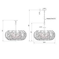 Five Light Chandelier by Crystorama - Bridget Collection, Soft Gold Finish - BGT-336-SG-GR