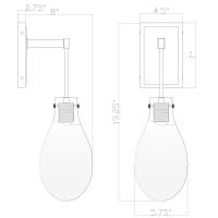 One Light Wall Sconce by Crystorama - Davis Collection, Modern Gold Finish - DAV-6001-MG