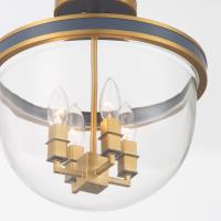 Four Light Semi Flush Mount by Crystorama - Herrick Collection, Luxe Gold + Navy Finish - HRK-2500-LG-NY