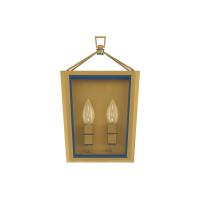 Two Light Wall Sconce by Crystorama - Herrick Collection, Luxe Gold + Navy Finish - HRK-2501-LG-NY