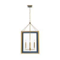 Four Light Chandelier by Crystorama - Herrick Collection, Luxe Gold + Navy Finish - HRK-2508-LG-NY