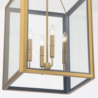 Four Light Chandelier by Crystorama - Herrick Collection, Luxe Gold + Navy Finish - HRK-2508-LG-NY