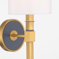One Light Wall Sconce by Crystorama - Herrick Collection, Luxe Gold + Navy Finish - HRK-2511-LG-NY