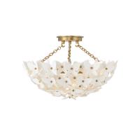 Three Light Semi Flush Mount by Crystorama - Killian Collection, Luxe Gold Finish - KLN-5200-LG