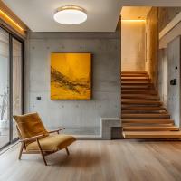 LED Flush Mount by Z-Lite - Soleil Collection, Modern Gold Finish - 1025F12-MGLD-LED