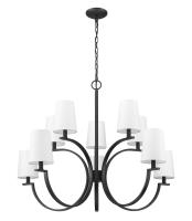 Ten Light Chandelier by Z-Lite - Cordelia Collection, Matte Black Finish - 2016-10MB