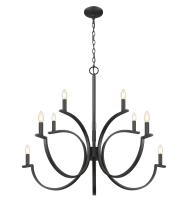 Ten Light Chandelier by Z-Lite - Cordelia Collection, Matte Black Finish - 2016-10MB