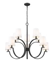Ten Light Chandelier by Z-Lite - Cordelia Collection, Matte Black Finish - 2016-10MB