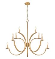 Ten Light Chandelier by Z-Lite - Cordelia Collection, Modern Gold Finish - 2016-10MGLD