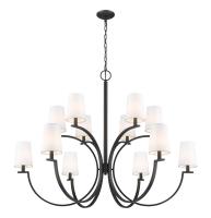 12 Light Chandelier by Z-Lite - Cordelia Collection, Matte Black Finish - 2016-12MB