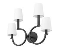 Four Light Wall Sconce by Z-Lite - Cordelia Collection, Matte Black Finish - 2016-4S-MB
