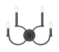 Four Light Wall Sconce by Z-Lite - Cordelia Collection, Matte Black Finish - 2016-4S-MB