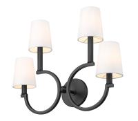 Four Light Wall Sconce by Z-Lite - Cordelia Collection, Matte Black Finish - 2016-4S-MB