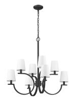 Eight Light Chandelier by Z-Lite - Cordelia Collection, Matte Black Finish - 2016-8MB