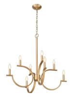 Eight Light Chandelier by Z-Lite - Cordelia Collection, Modern Gold Finish - 2016-8MGLD