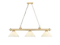 Three Light Billiard by Z-Lite - Cordon Collection, Heritage Brass Finish - 2306-3HBR-AGM14