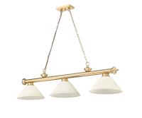 Three Light Billiard by Z-Lite - Cordon Collection, Heritage Brass Finish - 2306-3HBR-AGM14