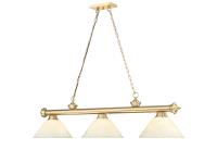 Three Light Billiard by Z-Lite - Cordon Collection, Heritage Brass Finish - 2306-3HBR-AGM14