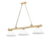 Three Light Billiard by Z-Lite - Cordon Collection, Heritage Brass Finish - 2306-3HBR-AMO14