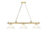 Three Light Billiard by Z-Lite - Cordon Collection, Heritage Brass Finish - 2306-3HBR-AMO14