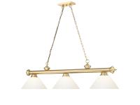 Three Light Billiard by Z-Lite - Cordon Collection, Heritage Brass Finish - 2306-3HBR-AMO14