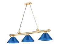 Three Light Billiard by Z-Lite - Cordon Collection, Heritage Brass Finish - 2306-3HBR-ARDB