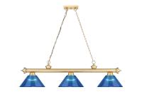 Three Light Billiard by Z-Lite - Cordon Collection, Heritage Brass Finish - 2306-3HBR-ARDB