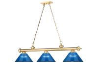 Three Light Billiard by Z-Lite - Cordon Collection, Heritage Brass Finish - 2306-3HBR-ARDB