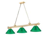 Three Light Billiard by Z-Lite - Cordon Collection, Heritage Brass Finish - 2306-3HBR-ARG
