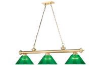 Three Light Billiard by Z-Lite - Cordon Collection, Heritage Brass Finish - 2306-3HBR-ARG