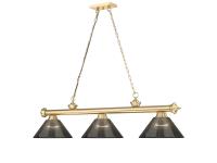 Three Light Billiard by Z-Lite - Cordon Collection, Heritage Brass Finish - 2306-3HBR-ARS