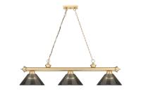 Three Light Billiard by Z-Lite - Cordon Collection, Heritage Brass Finish - 2306-3HBR-ARS