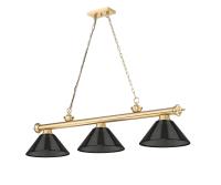 Three Light Billiard by Z-Lite - Cordon Collection, Heritage Brass Finish - 2306-3HBR-ARS