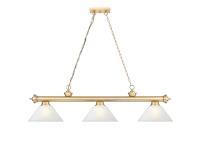 Three Light Billiard by Z-Lite - Cordon Collection, Heritage Brass Finish - 2306-3HBR-AWL14