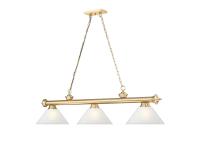 Three Light Billiard by Z-Lite - Cordon Collection, Heritage Brass Finish - 2306-3HBR-AWL14