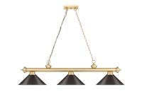 Three Light Billiard by Z-Lite - Cordon Collection, Heritage Brass Finish - 2306-3HBR-BRZ15