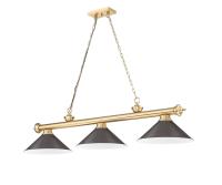 Three Light Billiard by Z-Lite - Cordon Collection, Heritage Brass Finish - 2306-3HBR-BRZ15