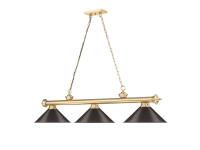 Three Light Billiard by Z-Lite - Cordon Collection, Heritage Brass Finish - 2306-3HBR-BRZ15