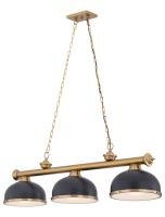 Three Light Billiard by Z-Lite - Cordon Collection, Heritage Brass Finish - 2306-3HBR-D12BRZ+HBR