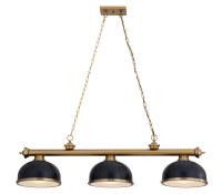 Three Light Billiard by Z-Lite - Cordon Collection, Heritage Brass Finish - 2306-3HBR-D12MB+HBR