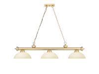 Three Light Billiard by Z-Lite - Cordon Collection, Heritage Brass Finish - 2306-3HBR-DGM14