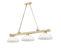 Three Light Billiard by Z-Lite - Cordon Collection, Heritage Brass Finish - 2306-3HBR-DMO14