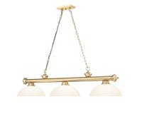 Three Light Billiard by Z-Lite - Cordon Collection, Heritage Brass Finish - 2306-3HBR-DMO14