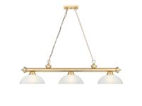 Three Light Billiard by Z-Lite - Cordon Collection, Heritage Brass Finish - 2306-3HBR-DWL14